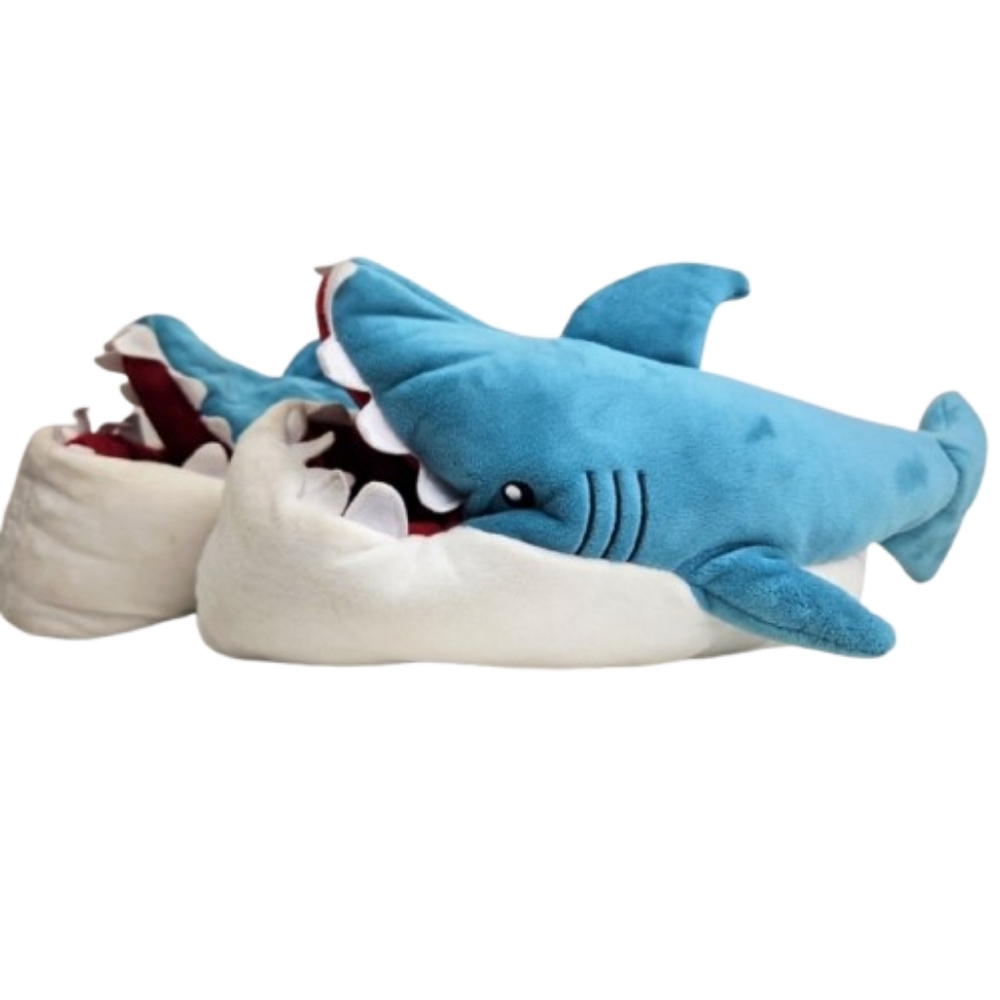 Cat&Jack Knox Shark Ankle Biter Sleepers Blue/white Size XL6